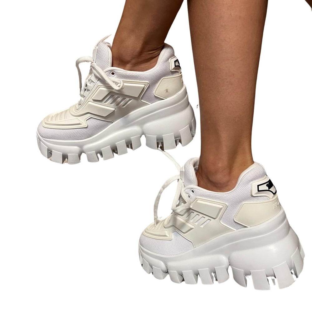 Prada White Cloudbust Sneakers Platform - image 1